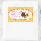 Jungs ladybug Buchschild-ID-Aufkleber Rechteckiger Aufkleber (Tasche)