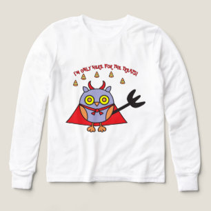 Jungs langer Schläfchen T - Shirt Teufel Owl perso