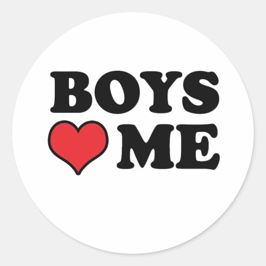 Jungs LIEBE ME Runder Aufkleber (Vorderseite)