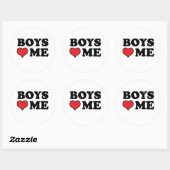Jungs LIEBE ME Runder Aufkleber (Blatt)
