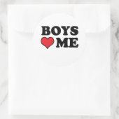 Jungs LIEBE ME Runder Aufkleber (Tasche)