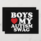 Jungs Liebe Mein Autismus Wackelbewusstsein Herz Einladung (Vorne/Hinten)