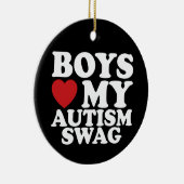 Jungs Liebe Mein Autismus Wackelbewusstsein Herz Keramik Ornament (Rechts)