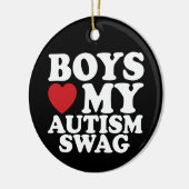 Jungs Liebe Mein Autismus Wackelbewusstsein Herz Keramik Ornament (Links)