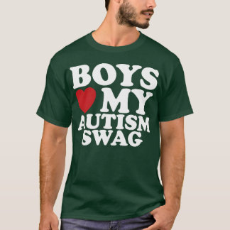 Jungs lieben mein Autismusschwung-Bewusstseins-Her T-Shirt