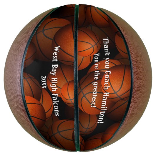 Jungs Mädchen danken Ihnen Coach-Gedenkfeier Basketball (Vertikal)