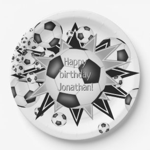 Jungs Mädchen Fußball-Bälle zum Geburtstag Pappteller