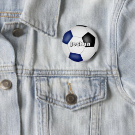 Jungs Mädchen Fußball blau schwarze Mannschaft Far Button
