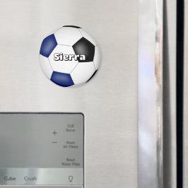 Jungs Mädchen Fußball blau schwarze Mannschaft Far Magnet