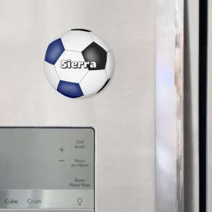 Jungs Mädchen Fußball blau schwarze Mannschaft Far Magnet