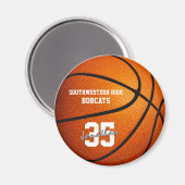 Jungs Mädchen personalisiert Basketball Magnet (Vorderseite/Rückseite)