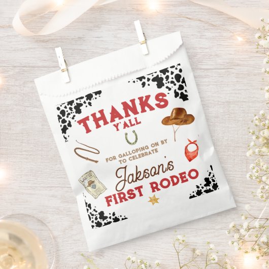 Jungs mein erster Rodeo Cowboy 1. Geburtstag Geschenktütchen (Ausgeschnitten)