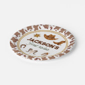 Jungs mein erster Rodeo Cowboy 1. Geburtstag Pappteller (Schrägansicht)