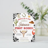 Jungs mein erster Rodeo Cowboy 1. Geburtstag Postkarte (Stehend Vorderseite)