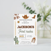 Jungs mein erster Rodeo Cowboy 1. Geburtstag Postkarte (Stehend Vorderseite)