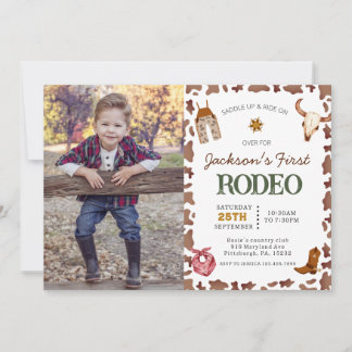 Jungs mein erstes Rodeo Cowboy 1. Geburtstag Foto Einladung