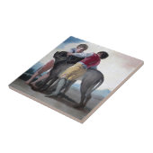 Jungs mit einem Mastiff Hund (von Francisco Goya) Fliese (Seite)