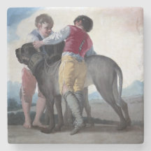 Jungs mit einem Mastiff Hund (von Francisco Goya)