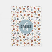 Jungs Moderne Blue Football Sports Kids Fleecedecke (Vorderseite)