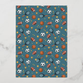 Jungs Moderne Sportstar-Kinder Folieneinladung (Rückseite)