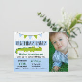 Jungs Moderner Alligator Einladung zum Geburtstag (Stehend Vorderseite)