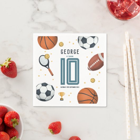 Jungs Moderner Kindergeburtstag Serviette (Beispiel)