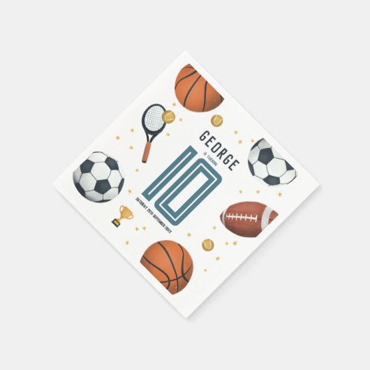 Jungs Moderner Kindergeburtstag Serviette (Ecke)