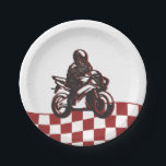 Jungs Motocross Red Dirt Bike Geburtstag Pappteller<br><div class="desc">Füttre deinen Gästen mit unseren lustigen motocross-inspiriert Einweg-Tellern!</div>
