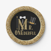 Jungs Mr ONEderful First Birthday Paper Tellers Pappteller (Vorderseite)