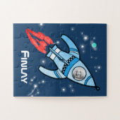 Jungs Name und Foto Raketenraum Kinder jigsaw Puzzle (Horizontal)