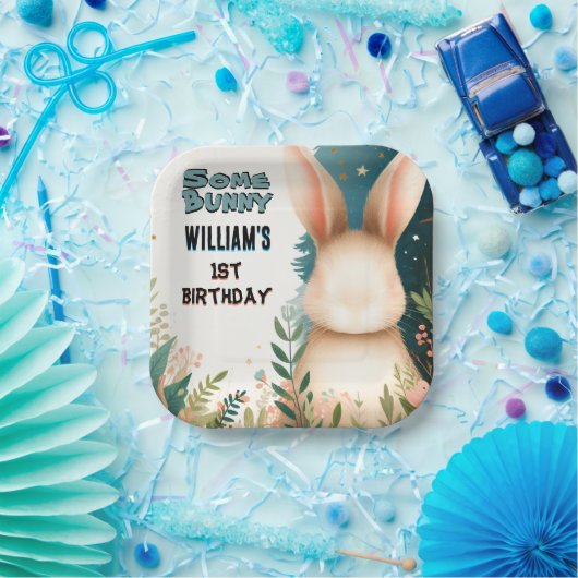 Jungs Natur, die etwas Sonne macht einen 1. Geburt Pappteller (Party)