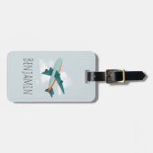 Jungs Niedlich Blue Airplane Kids Travel Gepäckanhänger (Vorderseite horizontal)