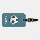 Jungs Niedlich Blue Football Sports Kinder Gepäckanhänger (Vorderseite horizontal)