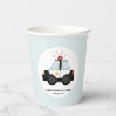 Jungs Niedlich Blue Police Car Geburtstag Pappbecher (Rückseite)