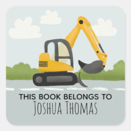 Jungs Niedlich dieses Buch gehört zum Buchzeichen  Quadratischer Aufkleber