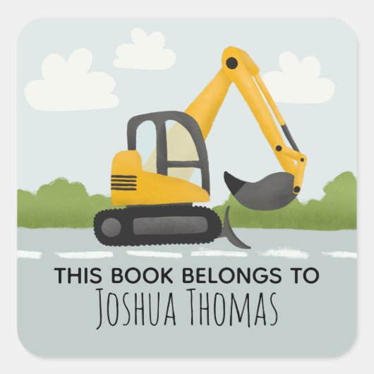 Jungs Niedlich dieses Buch gehört zum Buchzeichen Quadratischer Aufkleber (Vorderseite)
