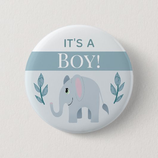Jungs Niedlich ist es eine Baby Elephant Babydusch Button (Vorderseite)