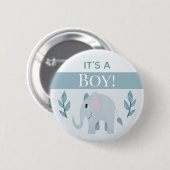Jungs Niedlich ist es eine Baby Elephant Babydusch Button (Vorne & Hinten)