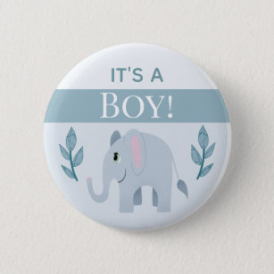 Jungs Niedlich ist es eine Baby Elephant Babydusch Button