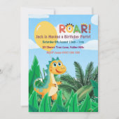 Jungs Niedlich Moderne Dinosaurier Kindergeburtsta Einladung (Vorderseite)