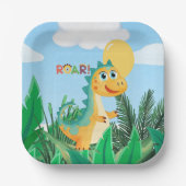 Jungs Niedlich Moderne Dinosaurier Kindergeburtsta Pappteller (Vorderseite)