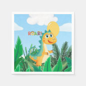 Jungs Niedlich Moderne Dinosaurier Kindergeburtsta Serviette (Vorderseite)