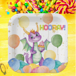 Jungs Niedlich moderne Drachen Kids Papierplatte Pappteller