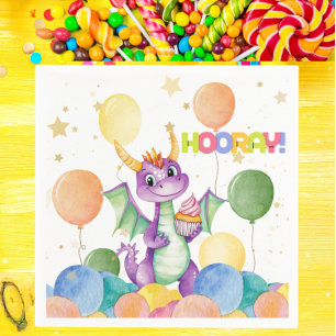 Jungs Niedlich Moderner Drache Kindergeburtstag Na Serviette