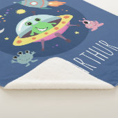 Jungs Niedlich Space Alien Cartoon Rocket & Name K Sherpadecke (3/4)