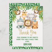 Jungs Niedlich Wild One Safari Danke Karte (Vorne/Hinten)