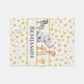 Jungs Niedliche Jungle Safari Baby Tiere Fleecedecke (Vorderseite (Horizontal))