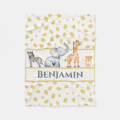 Jungs Niedliche Jungle Safari Baby Tiere Fleecedecke (Vorderseite)