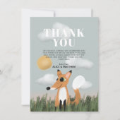 Jungs Niedliche Waldwalddusche Fox Kinderdusche Dankeskarte (Vorderseite)