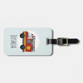Jungs Niedlicher Feuerwehrmann Motor Kids Gepäckanhänger (Vorderseite horizontal)